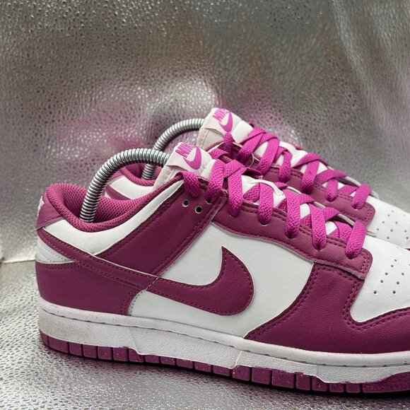 Size 9.5 Nike Dunk Low Womens Next Nature Hot Fuchsia Leather Sneaker DD1873-110 - Picture 2 of 11